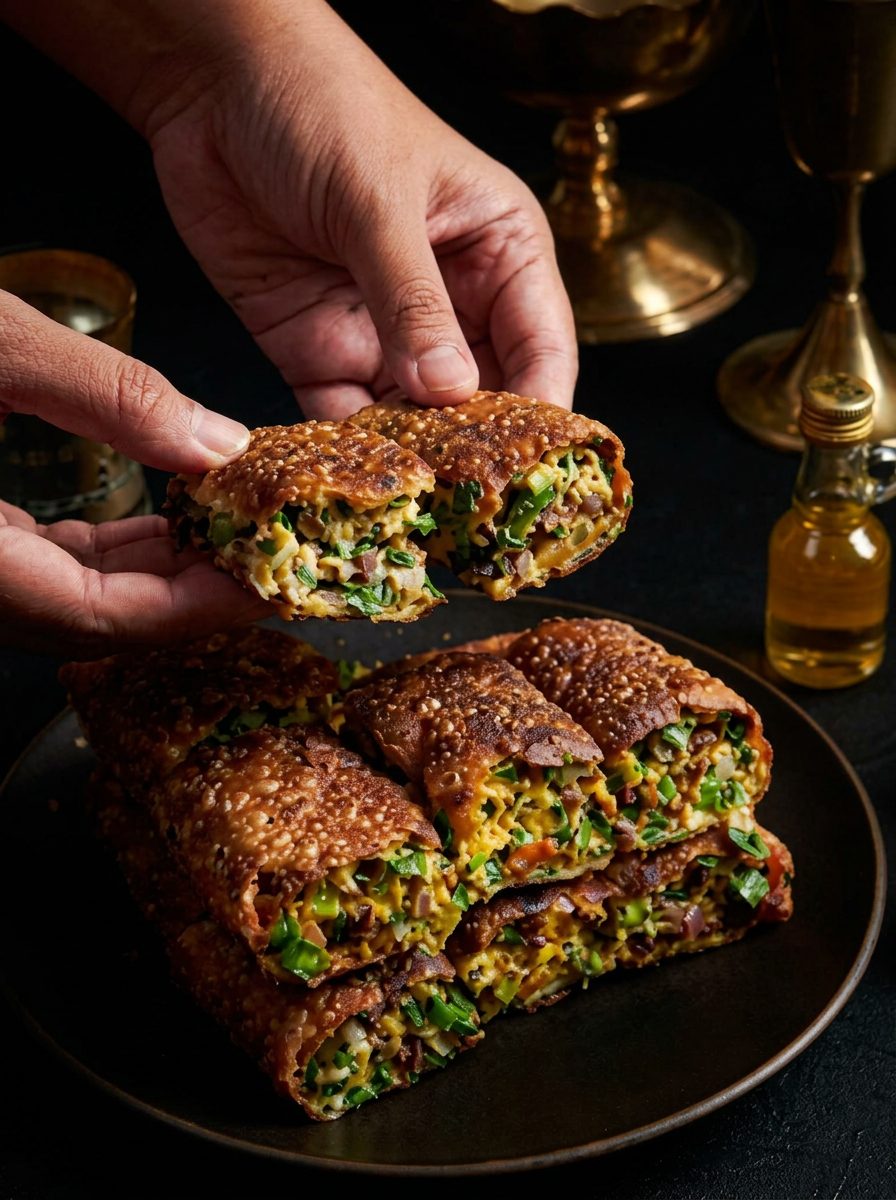 Potongan martabak Ningrat dengan cokelat, keju, dan kacang